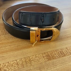 Louis Vuitton Black & Gold Belt